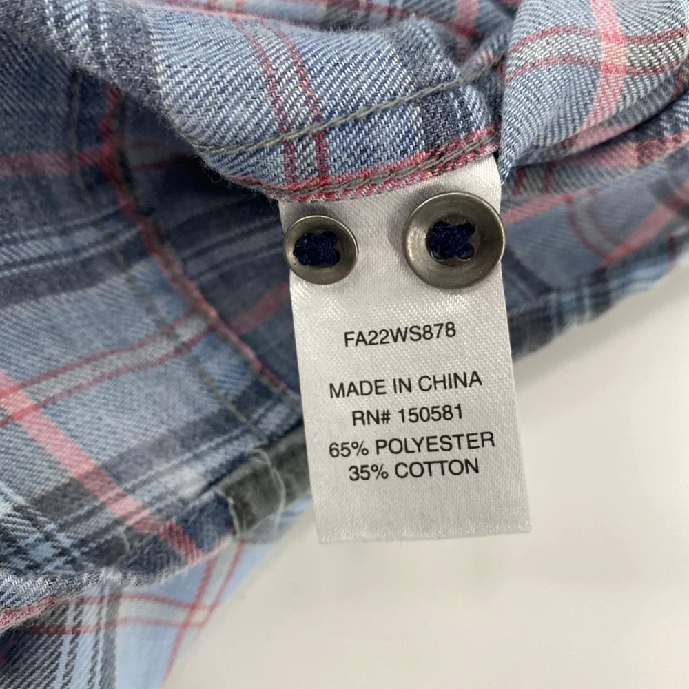 NEW Flag Anthem Plaid Flannel Shirt Mens Extra Large Blue Red Fall Americana